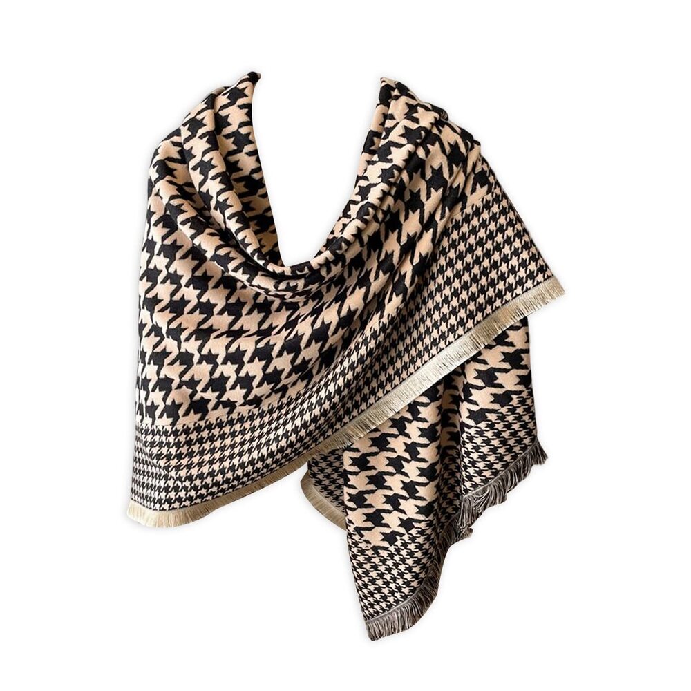 5313 Winter Warm Cashmere Shawl Large Scarf Women Houndstooth Check